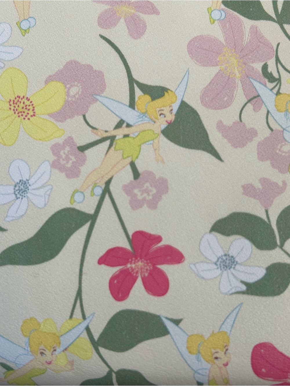 Loungefly Disney Tinker Bell Floral Zip Wallet in Cream, Pink, Green, Yellow - Picture 4 of 9